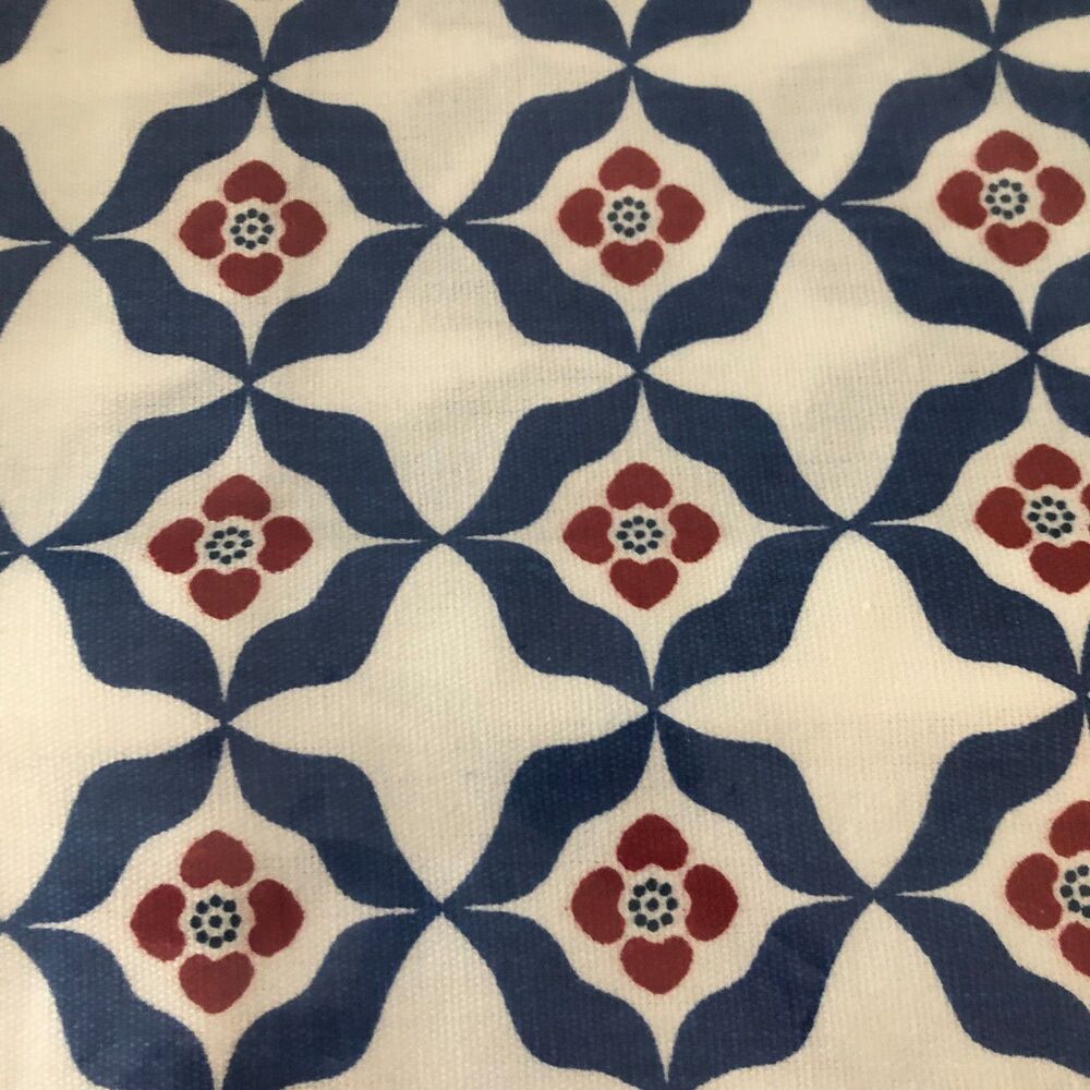 Ikea Kallt Table Runner Tablecloth Geometric Red Blue White Modern Retro 16”x55” - Picture 3 of 5